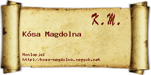 Kósa Magdolna névjegykártya