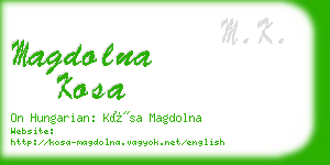 magdolna kosa business card